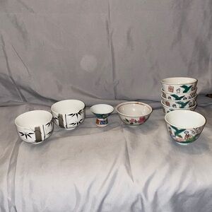 Bx47 Vintage F S Berkeley cups set of 5 and some dipping cups oriental